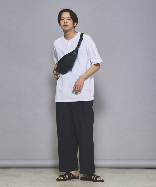 Goodwear（グッドウェア）の「【Goodwear / グッドウェア】USAコットン ヘンリーネック ショートスリーブ Tシャツ（Tシャツ/カットソー・メンズ・ホワイト/ブラック/グレー/カーキ/ブルー・M/L/XL）」の9枚目の写真