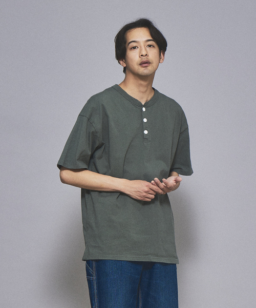Goodwear（グッドウェア）の「【Goodwear / グッドウェア】USAコットン ヘンリーネック ショートスリーブ Tシャツ（Tシャツ/カットソー・メンズ・ホワイト/ブラック/グレー/カーキ/ブルー・M/L/XL）」の11枚目の写真