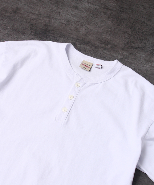 Goodwear（グッドウェア）の「【Goodwear / グッドウェア】USAコットン ヘンリーネック ショートスリーブ Tシャツ（Tシャツ/カットソー・メンズ・ホワイト/ブラック/グレー/カーキ/ブルー・M/L/XL）」の14枚目の写真