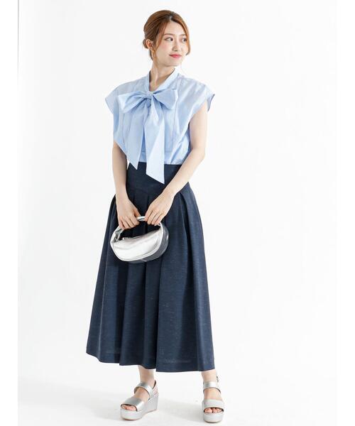 Te chichi（テチチ）の「ハシゴレースボウタイブラウス（シャツ/ブラウス・レディース・ブラック/オフホワイト/ブルー・F）」の5枚目の写真