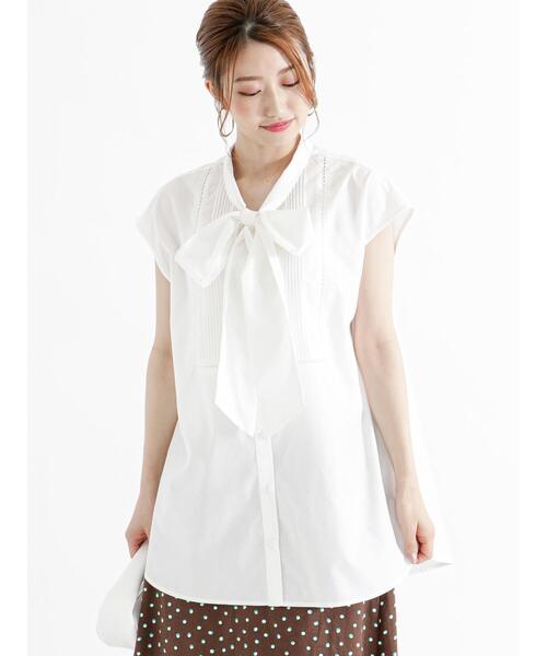 Te chichi（テチチ）の「ハシゴレースボウタイブラウス（シャツ/ブラウス・レディース・ブラック/オフホワイト/ブルー・F）」の8枚目の写真