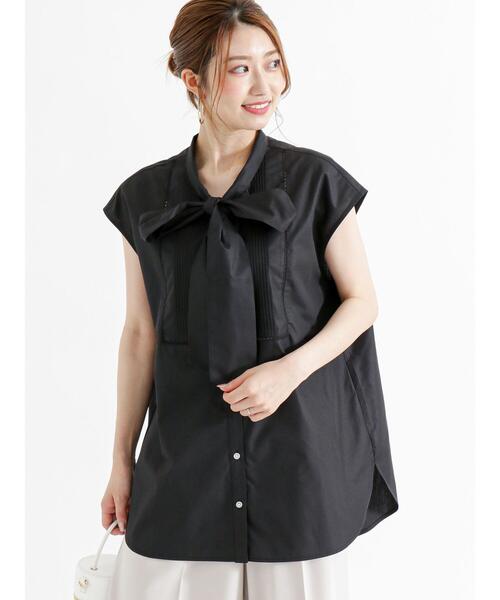 Te chichi（テチチ）の「ハシゴレースボウタイブラウス（シャツ/ブラウス・レディース・ブラック/オフホワイト/ブルー・F）」の10枚目の写真