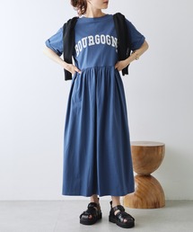 【ZOZO限定】カレッジロゴギャザーカットソーワンピース