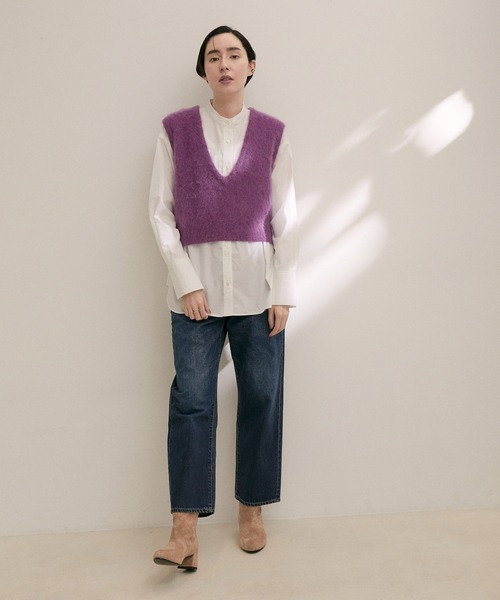 SALON adam et rope'（サロン アダム エ ロペ）の「モヘアVネックショートニットベスト（ベスト・レディース・ブラック/パープル/ブラウン・FREE）」の19枚目の写真