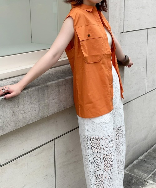 KBF（ケイビーエフ）の「ストレートレースパンツ（その他パンツ・レディース・オフホワイト/ダークブラウン/アイボリー・ONE）」の4枚目の写真