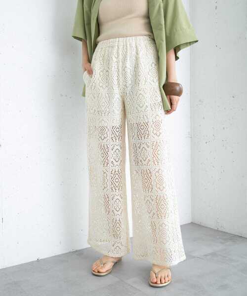 KBF（ケイビーエフ）の「ストレートレースパンツ（その他パンツ・レディース・オフホワイト/ダークブラウン/アイボリー・ONE）」の16枚目の写真