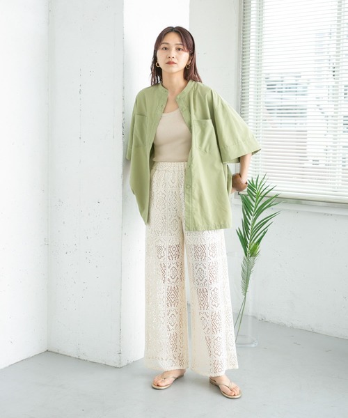 KBF（ケイビーエフ）の「ストレートレースパンツ（その他パンツ・レディース・オフホワイト/ダークブラウン/アイボリー・ONE）」の19枚目の写真