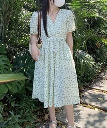 ウエストマーク カシュクール花柄ワンピース