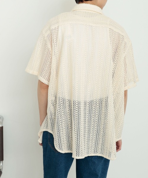 SENSE OF PLACE by URBAN RESEARCH（センスオブプレイスバイアーバンリサーチ）の「『ユニセックス』レースアミルーズシャツ(5分袖)（シャツ/ブラウス・メンズ・アイボリー/チャコールグレー/ライトカーキ・MEDIUM/LARGE）」の20枚目の写真