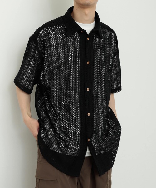 SENSE OF PLACE by URBAN RESEARCH（センスオブプレイスバイアーバンリサーチ）の「『ユニセックス』レースアミルーズシャツ(5分袖)（シャツ/ブラウス・メンズ・アイボリー/チャコールグレー/ライトカーキ・MEDIUM/LARGE）」の17枚目の写真