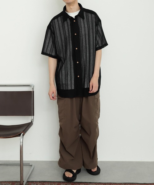 SENSE OF PLACE by URBAN RESEARCH（センスオブプレイスバイアーバンリサーチ）の「『ユニセックス』レースアミルーズシャツ(5分袖)（シャツ/ブラウス・メンズ・アイボリー/チャコールグレー/ライトカーキ・MEDIUM/LARGE）」の22枚目の写真