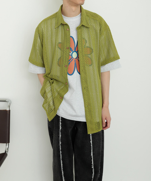 SENSE OF PLACE by URBAN RESEARCH（センスオブプレイスバイアーバンリサーチ）の「『ユニセックス』レースアミルーズシャツ(5分袖)（シャツ/ブラウス・メンズ・アイボリー/チャコールグレー/ライトカーキ・MEDIUM/LARGE）」の19枚目の写真