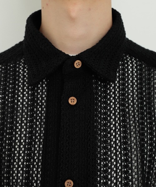 SENSE OF PLACE by URBAN RESEARCH（センスオブプレイスバイアーバンリサーチ）の「『ユニセックス』レースアミルーズシャツ(5分袖)（シャツ/ブラウス・メンズ・アイボリー/チャコールグレー/ライトカーキ・MEDIUM/LARGE）」の9枚目の写真