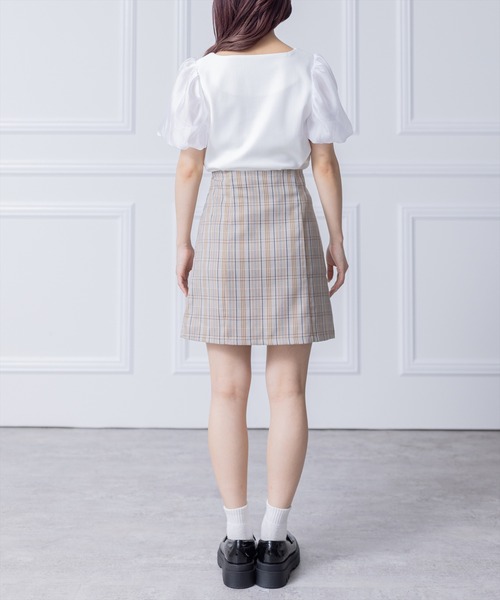 clear(クリア)の「袖切替パフスリーブスクエアネックトップス (Tシャツ/カットソー・レディース・ベージュ/ブラック/オフホワイト・F)」の15枚目の写真