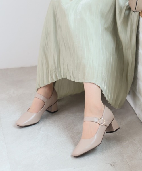 VIVIAN（ヴィヴィアン）の「スクエアトゥストラップパンプス（パンプス・レディース・ブラック/ブラック系その他/グレー系その他7・S/M/L/LL）」の3枚目の写真