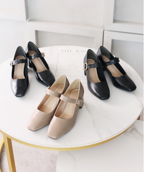 VIVIAN（ヴィヴィアン）の「スクエアトゥストラップパンプス（パンプス・レディース・ブラック/ブラック系その他/グレー系その他7・S/M/L/LL）」の4枚目の写真