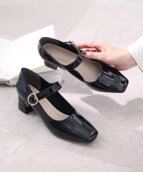 VIVIAN（ヴィヴィアン）の「スクエアトゥストラップパンプス（パンプス・レディース・ブラック/ブラック系その他/グレー系その他7・S/M/L/LL）」の12枚目の写真