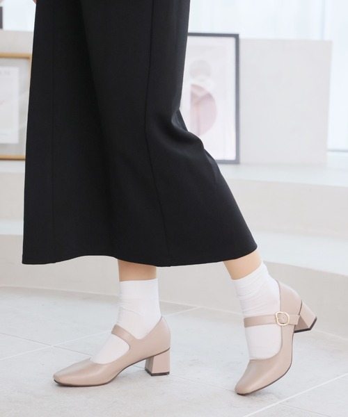 VIVIAN（ヴィヴィアン）の「スクエアトゥストラップパンプス（パンプス・レディース・ブラック/ブラック系その他/グレー系その他7・S/M/L/LL）」の22枚目の写真