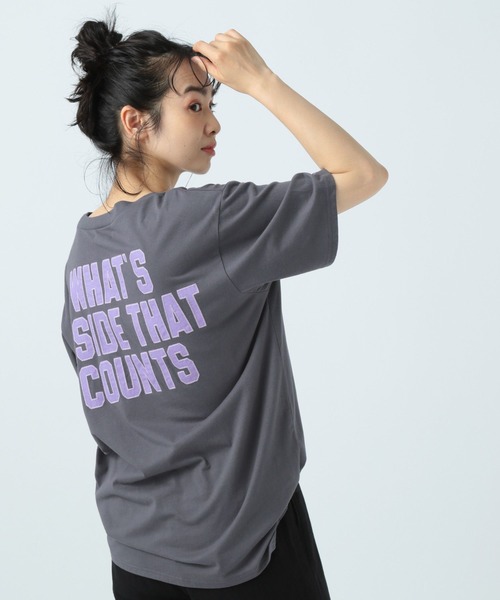BAYFLOW(ベイフロー)の「エンブロイダリーTシャツ(Tシャツ/カットソー・レディース・グレー/オフホワイト/チャコール・FREE)」の3枚目の写真