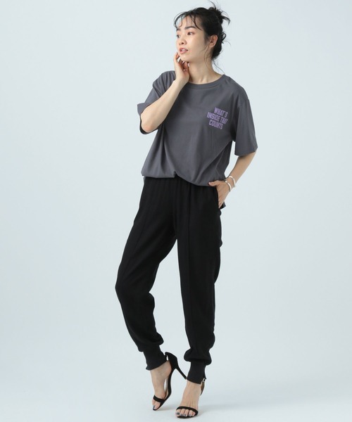 BAYFLOW(ベイフロー)の「エンブロイダリーTシャツ(Tシャツ/カットソー・レディース・グレー/オフホワイト/チャコール・FREE)」の11枚目の写真