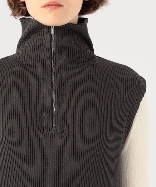 GALERIE VIE（ギャルリー ヴィー）の「コットンウールリブジップアップワンピース（ワンピース・レディース・チャコールグレー/ブラック・FREE）」の10枚目の写真