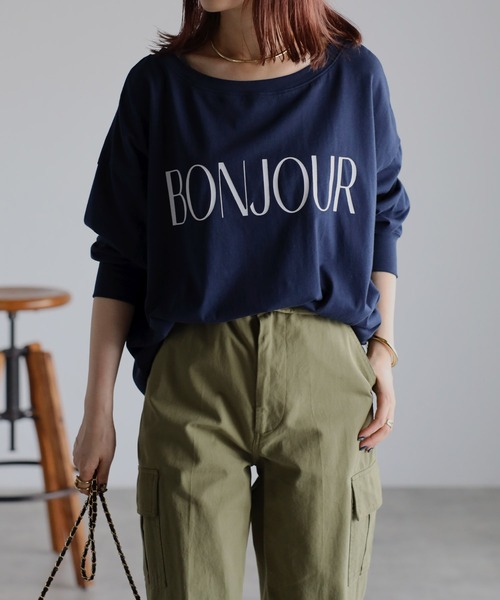 Bonjour Sagan（ボンジュールサガン）の「BONJOURオフショルカットソー（Tシャツ/カットソー・レディース・オフホワイト/ネイビー/ブラウン/カーキ/ベージュ・FREE）」の11枚目の写真