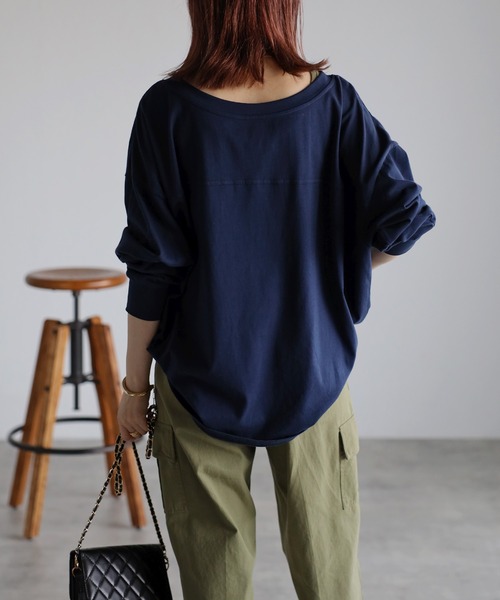 Bonjour Sagan（ボンジュールサガン）の「BONJOURオフショルカットソー（Tシャツ/カットソー・レディース・オフホワイト/ネイビー/ブラウン/カーキ/ベージュ・FREE）」の18枚目の写真
