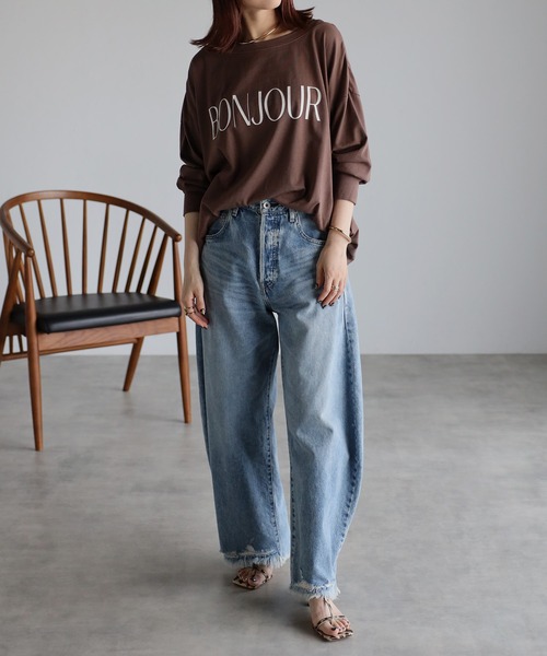 Bonjour Sagan（ボンジュールサガン）の「BONJOURオフショルカットソー（Tシャツ/カットソー・レディース・オフホワイト/ネイビー/ブラウン/カーキ/ベージュ・FREE）」の16枚目の写真