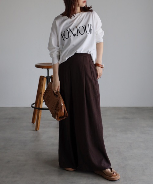 Bonjour Sagan（ボンジュールサガン）の「BONJOURオフショルカットソー（Tシャツ/カットソー・レディース・オフホワイト/ネイビー/ブラウン/カーキ/ベージュ・FREE）」の21枚目の写真