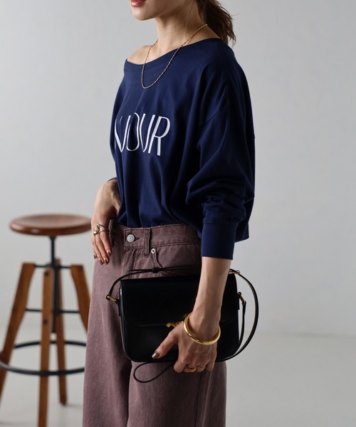 Bonjour Sagan（ボンジュールサガン）の「BONJOURオフショルカットソー（Tシャツ/カットソー・レディース・オフホワイト/ネイビー/ブラウン/カーキ/ベージュ・FREE）」の10枚目の写真