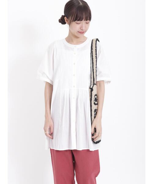 Samansa Mos2（サマンサ モスモス）の「切替バンドカラーチュニック