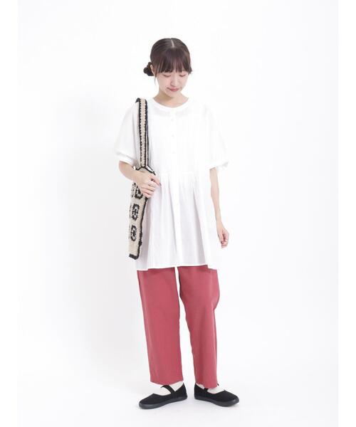 Samansa Mos2（サマンサ モスモス）の「切替バンドカラーチュニック（チュニック・レディース・ブラック/オフホワイト/グリーン/ブラウン・F）」の7枚目の写真