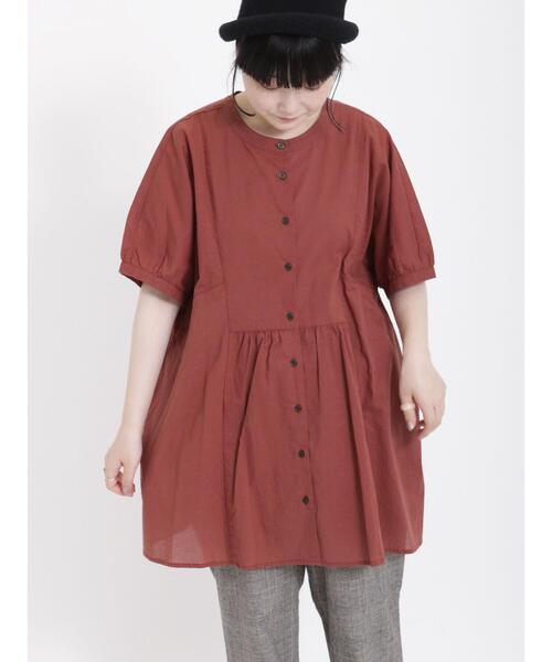 Samansa Mos2（サマンサ モスモス）の「切替バンドカラーチュニック（チュニック・レディース・ブラック/オフホワイト/グリーン/ブラウン・F）」の10枚目の写真