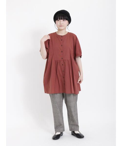 バンドカラースモッキング切替チュニック丈ブラウス[K](T) niko and… チュニック スモッキングバンドチュニック : ZOZOTOWN