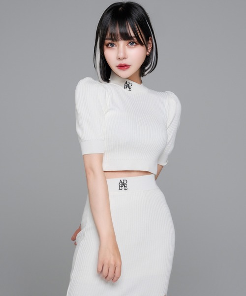 adree(アドリー)の「puff sleeve knit/パフスリーブニット(ニット/セーター・レディース・ブラック/ホワイト・SMALL/MEDIUM)」の2枚目の写真