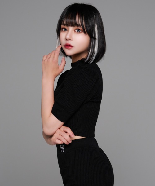 adree(アドリー)の「puff sleeve knit/パフスリーブニット(ニット/セーター・レディース・ブラック/ホワイト・SMALL/MEDIUM)」の9枚目の写真