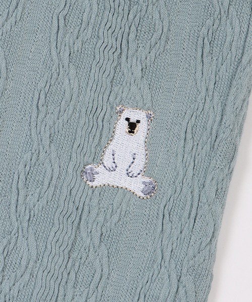 kladskap（クレードスコープ）の「クマワンポイントケーブルJQロング丈レギパン（レギンス/スパッツ・キッズ・チャコール/ブルー・80ｃｍ/90cm/100cm/110cm）」の11枚目の写真