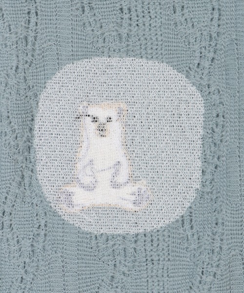 kladskap（クレードスコープ）の「クマワンポイントケーブルJQロング丈レギパン（レギンス/スパッツ・キッズ・チャコール/ブルー・80ｃｍ/90cm/100cm/110cm）」の12枚目の写真