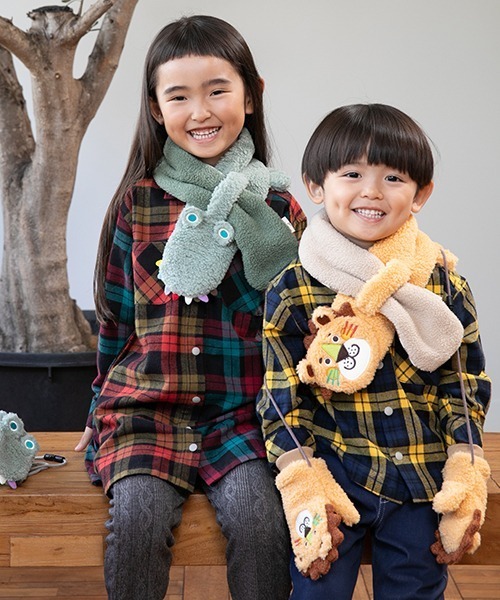 kladskap（クレードスコープ）の「クマワンポイントケーブルJQロング丈レギパン（レギンス/スパッツ・キッズ・チャコール/ブルー・80ｃｍ/90cm/100cm/110cm）」の6枚目の写真