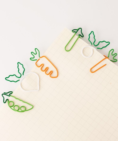 ベジタブル ペーパークリップ12p（ステーショナリー）｜GLOBAL FORME