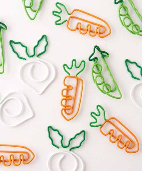 ベジタブル ペーパークリップ12p（ステーショナリー）｜GLOBAL FORME