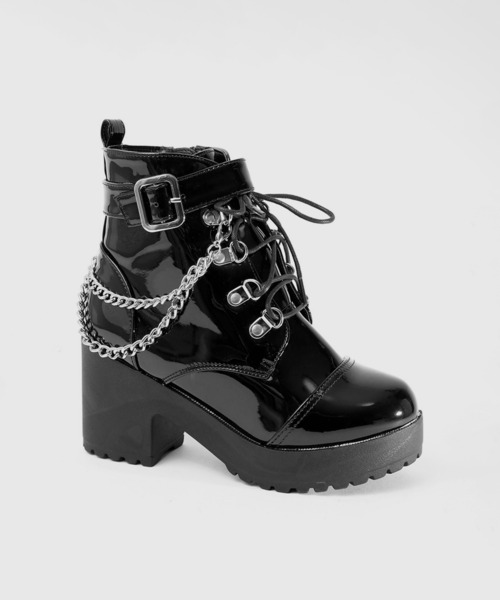 【セール】LOVEHUNTER レースアップチェーンベルトブーツ（ブーツ）｜LOVEHUNTER（ラブハンター）