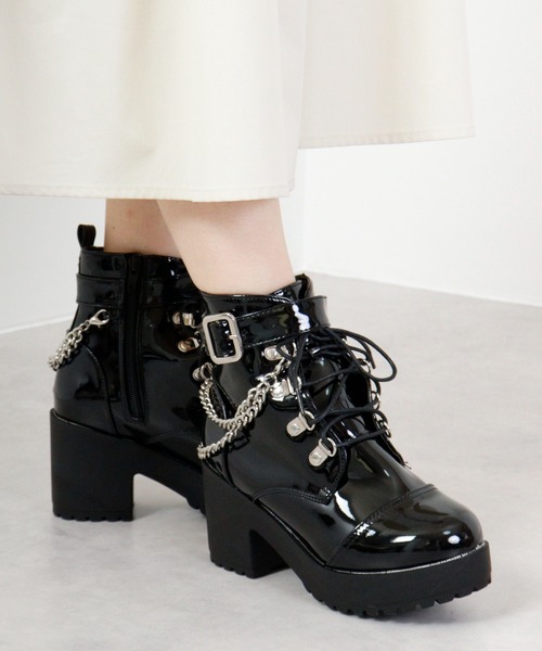 【セール】LOVEHUNTER レースアップチェーンベルトブーツ（ブーツ）｜LOVEHUNTER（ラブハンター）