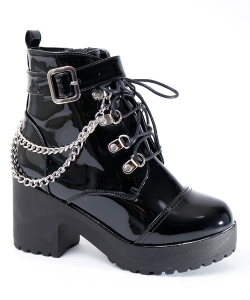 【セール】LOVEHUNTER レースアップチェーンベルトブーツ（ブーツ）｜LOVEHUNTER（ラブハンター）