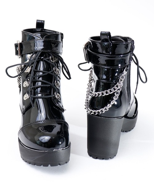 【セール】LOVEHUNTER レースアップチェーンベルトブーツ（ブーツ）｜LOVEHUNTER（ラブハンター）