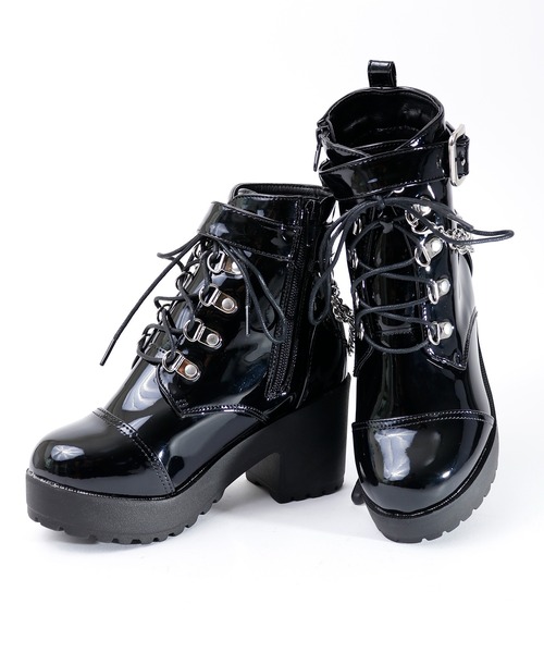 【セール】LOVEHUNTER レースアップチェーンベルトブーツ（ブーツ）｜LOVEHUNTER（ラブハンター）