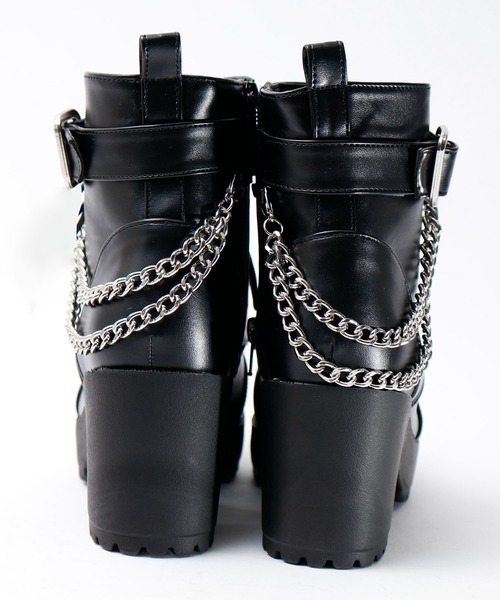 【セール】LOVEHUNTER レースアップチェーンベルトブーツ（ブーツ）｜LOVEHUNTER（ラブハンター）