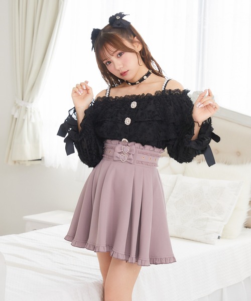 ROJITA(ロジータ)の「パール肩紐オフショルフェザーブラウス(シャツ/ブラウス・レディース・ブラック/ピンク/アイボリー・FREE)」の12枚目の写真