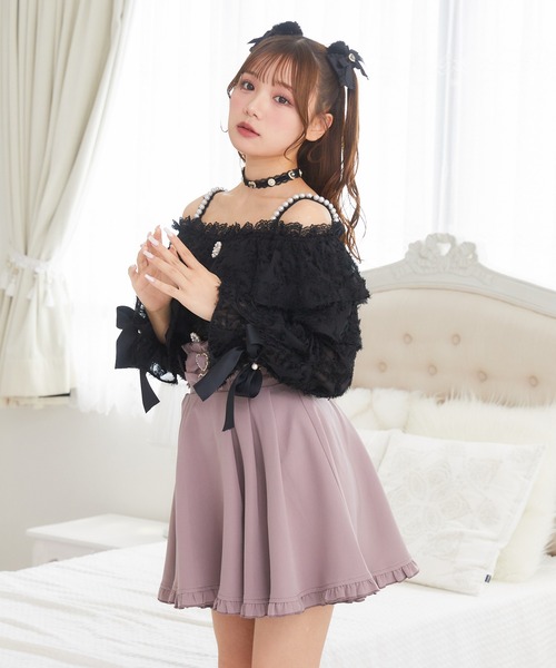 ROJITA(ロジータ)の「パール肩紐オフショルフェザーブラウス(シャツ/ブラウス・レディース・ブラック/ピンク/アイボリー・FREE)」の13枚目の写真