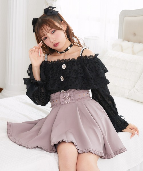 ROJITA(ロジータ)の「パール肩紐オフショルフェザーブラウス(シャツ/ブラウス・レディース・ブラック/ピンク/アイボリー・FREE)」の7枚目の写真